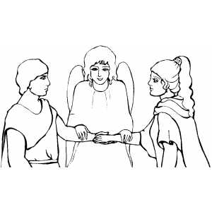 Angel With Tobias And Sarah coloring page