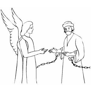 Peter And Angel coloring page