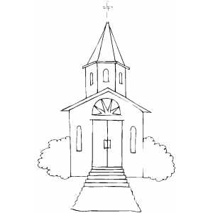 Church With Stairs coloring page