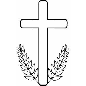 Cross With Branches coloring page