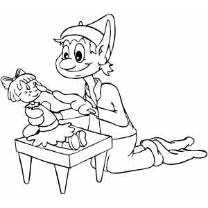 Elf Painting Doll coloring page
