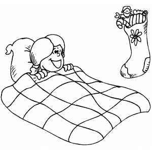 Girl And Stocking coloring page