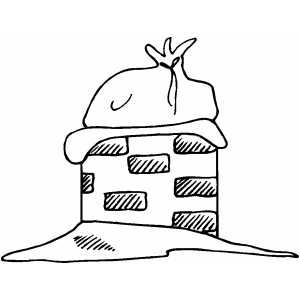 Sack In Chimney coloring page