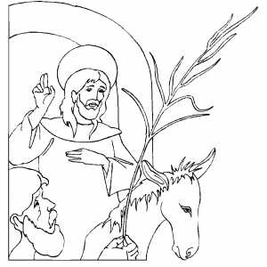 Jesus Rides To Jerusalem coloring page