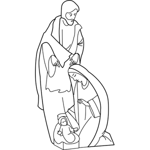 The Holy Family coloring page