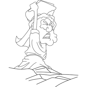 Moses Smashes the Stone Tablets coloring page