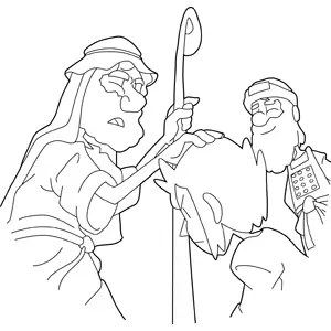 Moses blessing a boy coloring page
