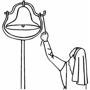 Nun Ringing Bell coloring page