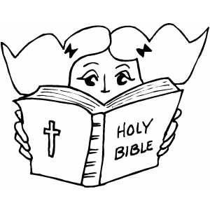 Bible Coloring Pages on Children Reading Bible Coloring Page  1