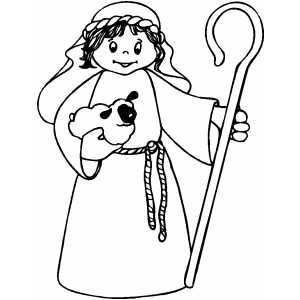Shepherd Boy With Staff coloring page