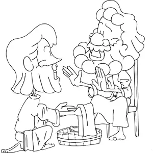 Washing of Feet coloring page