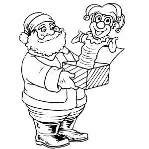Santa And Jack In The Box coloring page