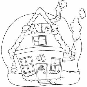 Santa House coloring page