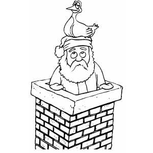 Santa With Duck On His Head coloring page