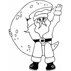 Santa With Moon coloring page