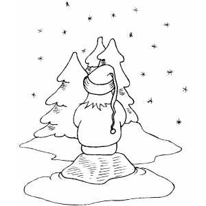 Watching Snow Fall coloring page