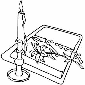 Bible And Candle coloring page