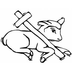 Lamb And Cross coloring page