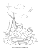 Jesus in Boat Coloring Sheet