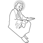 Jesus sitting with Bread
