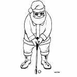 Santa Playing Golf
