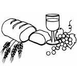 Bread And Wine Coloring Sheet
