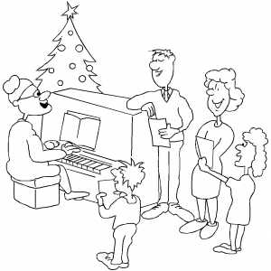 Choir Singing Carols coloring page