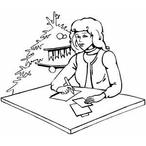 Signing Christmas Cards coloring page