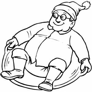 Sledding coloring page