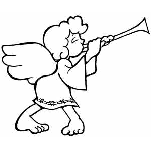 Angel And Horn coloring page