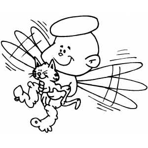 Angel And Kitten coloring page