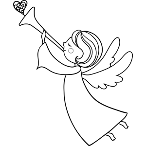 Angel Blowing Horn coloring page
