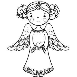 Angel Holding Heart coloring page