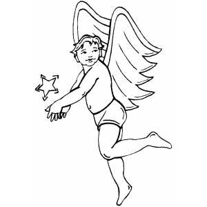 Angel Playing With Star coloring page