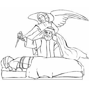 Angel With Abraham coloring page