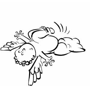 Cherub Falling coloring page