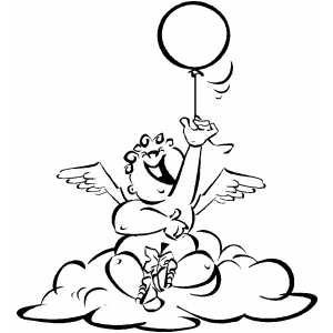 Cherub With Balloon coloring page