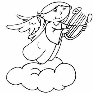 Playing Angel On Cloud coloring page