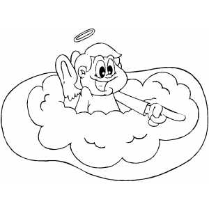 Pointing Angel coloring page