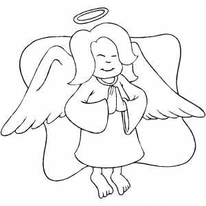 Praying Angel Kid coloring page