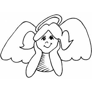 Thinking Angel coloring page