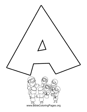 Bible Alphabet A coloring page