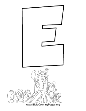 Bible Alphabet E coloring page