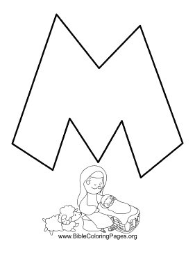 Bible Alphabet M coloring page