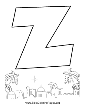 Bible Alphabet Z coloring page