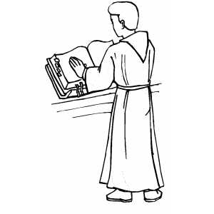 Altar Server Reading Book coloring page