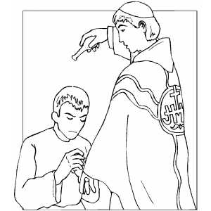 Priest Anointing Man coloring page