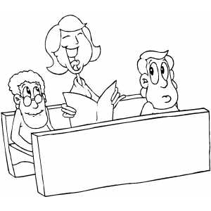 Singing In Church coloring page