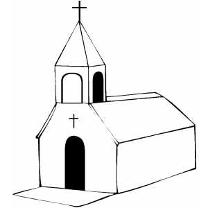 Chirch With Single Cross coloring page