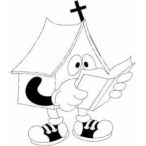 Church Reading Book coloring page